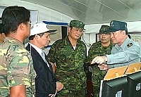     監察委員黃煌雄先生日前在副總長曾上將、馬防部司令程中將及幕僚陪同下，親蒞防區各地聯合作戰中心瞭解戰備整備工作。【圖／文：蘇晉正】