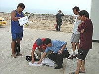 　政風室一行人為西莒垃圾掩埋場工程驗收作最後把關。（圖／文：陳樂團）