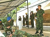     馬防部副司令戴將軍日前親蒞梅石靶場視導步兵部隊專精射擊訓練，瞭解部隊平日訓練之成效。【圖／文：蘇晉正】