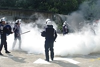 警政署進行地區機動保安警力整備檢測,由副署長洪勝坤親自來馬執行檢測與講評工作,對馬祖員警的表現給予肯定。(圖/文:曹重偉)