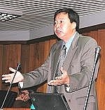 　縣議員張永江進行質詢。（圖／文：曹重偉）