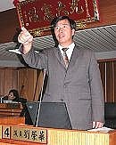 　縣議員劉榮華進行質詢。（圖／文：曹重偉）