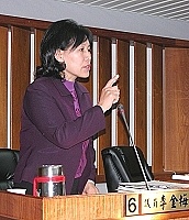 　議員李金梅進行質詢。（圖／文：曹重偉）