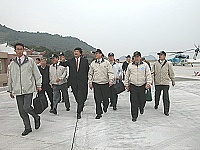　行政院游院長抵達北竿。（圖／文：陳鵬雄）