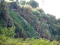 官帽山也有髒亂死角!在四六據點山涯發現「垃圾瀑布」,環保局已要求限期清除,否則開單告發。(圖/文:曹重偉)