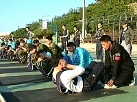   總部於日前蒞馬實施軍官體能鑑測，受測人員無不全力以赴接受測驗。（圖／文：江承翰）