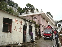 　西莒青帆村20號工寮發生火警，警義消搶救而無大礙。（圖／文：陳樂團）