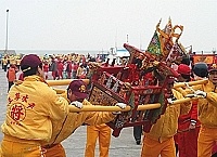 芹壁境天后宮抵達青帆港。（圖／文﹕張登傑攝）