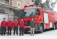 　會移動的水庫！消防局引進二十六噸級的消防水庫車。（圖／文：張登傑）