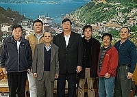 　中華民國磯釣協會一行前往縣府拜會縣長陳雪生，雙方就東引全國磯釣大賽籌備工作進行討論。（圖／文：張登傑）