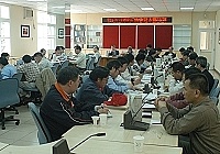 　行政院災害防救委員會昨抵馬展開九十四年度連江縣政府災害防救工作訪評。（圖／文：張登傑）