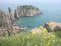 花崗閃長岩所構築的海上石林,是東引極為特殊的自然景觀。(圖 /文:陳其敏)