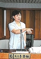 　縣議員李金梅進行質詢。（圖／文：曹重偉）