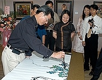 　「馬祖畫派紀元展」昨日上午舉行揭幕儀式，正式宣告「馬祖畫派」的誕生。（圖／文：張登傑）