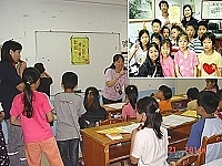 北竿塘岐國小三年級學生昨日跨海至南竿仁愛國小進行校外遊學活動,分享兩校學生不同的學習經驗。(圖/文:張登傑)