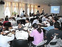 　雇主降災宣導說明會登場，地區各營建廠商、雇主、工作場所負責人及營造公會所屬會員踴躍參加。（圖／文：曹重偉）