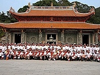 　南天宮「媽祖巡迴馬祖、祈求兩岸和平」進香團一行來到目的地馬祖境天后宮。（圖／文：曹重偉）