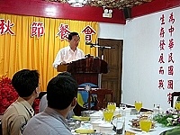   總統陳水扁來馬主持馬防部秋節餐會，並發表談話慰勉前線官兵的辛勞。（圖／文：曹重偉）
