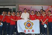 　馬祖體育會代表團昨日前往大陸連江觀摩第十一屆運動會開幕式，跨出馬祖兩岸體育交流歷史性一步。（圖／文：張登傑）