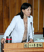 　縣議員李金梅進行質詢。（圖／文：曹重偉）