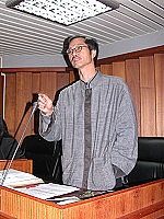 　縣議員曹以雄進行質詢。（圖／文：曹重偉）