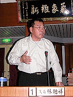   縣議員林貽祥進行質詢。（圖／文：曹重偉）