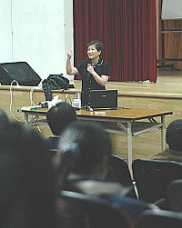 　洪蘭教授昨日來馬演講「大腦開發與閱讀」。（圖／文：張登傑）