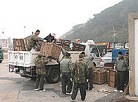 　國清週活動登場，南竿鄉由東區各村率先展開清理工作，軍方化兵組大力協助。（圖／文：曹重偉）