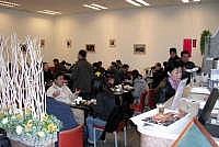 　大批台商經小三通前往搭機，「機場咖啡」生意興隆。（圖／文：曹重偉）