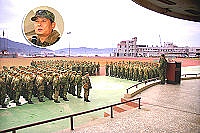 馬防部司令陸中將以「讀書」、「存錢」、「練身體」三項目標,期勉官兵保持愉悅的心情快樂服完役期。(圖/文:吳語軒)