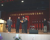 　北竿鄉新舊任鄉長完成交接儀式。（圖／文：陳鵬雄）