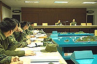 　馬祖防衛指揮部指揮官陸中將日前於馬防部九十五年高裝檢準備協調會中強調，加強裝備的妥善率，確保部隊精實戰力，更是每位幹部責無旁貸的責任。（圖／文：吳語軒）