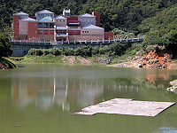 　勝利水庫大進帳，乾旱指標剛好只剩屋頂浮現，白鷺鷥還可以悠閒的停在上面休息。（圖／文：曹重偉）