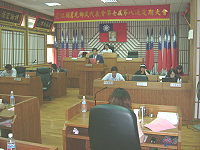 　莒光鄉代會定期大會，柯玉官鄉長施政報告。（圖／文：陳樂團）