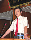 　縣議員謝承春進行質詢。（圖／文：曹重偉）