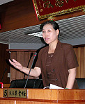 　縣議員李金梅進行質詢。（圖／文：曹重偉）