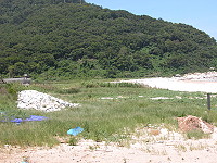 　&#22338;里沙灘上方空地民眾建議規劃露營區，吸引年青人消費。（圖／文：陳鵬雄）