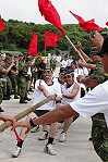 　東引防區慶祝「九九隊慶」，拔河和大隊接力比賽，過程非常精采刺激。（圖／文：陳其敏）