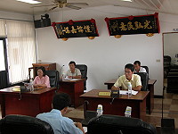 　北竿鄉代會新科鄉代第一次進入議事廳開會。（圖／文：陳鵬雄）