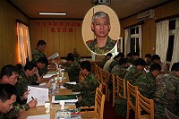 馬防部政戰副主任黃上校日前主持十月份政戰會報,期許全體政戰幹部強化政令、軍紀教育宣導,並做好新兵關懷工作。(圖/文:劉家興)