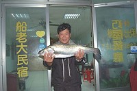 意外現身大嶼島的七斤鱸魚。(圖/鄭智新提供)