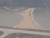 塘后道在沙灘上消失後的模擬景象。(圖:后澳村長陳鈺麟提供)