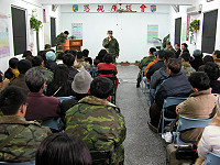 指揮官張慶翔也在懇親會上向官兵親屬信心喊話。（圖／文：曹重偉）