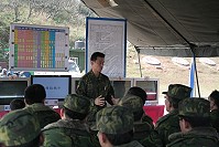章上校勉勵各級幹部應持續訓練以提升戰備,並強調訓練是無止盡的,因此絕不可懈怠。(圖/文:陸宇翔)