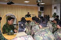 馬防部指揮官張中將主持新進人員座談會,勉勵新進弟兄「忍受孤獨,享受寂寞」,圓一段值得驕傲的服役歲月。(圖/文:劉家興)