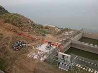 　北竿運水管路埋設工程開始施工，預定五月底前完成。（圖／文：陳鵬雄）