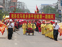 　馬祖直航進香團圓滿達成任務，湄洲祖廟列隊歡送。（圖／文：曹重偉）