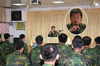 政戰主任對新兵精神講話（圖與文：簡志偉）