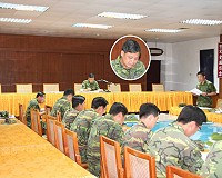 馬祖防衛指揮部參謀長馬將軍日前假雲台山會議室主持本職學能鑑測協調會。(圖與文:簡志偉)