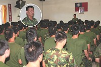 馬防部政戰副主任謝上校期勉到部新兵,應抱持「既來之,則安之」的平穩心態,盡快學習適應部隊生活。(圖/文:劉家興)